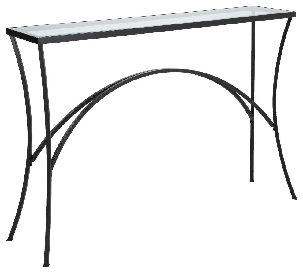 Uttermost 22910 Alayna Black Metal/Glass Console Table