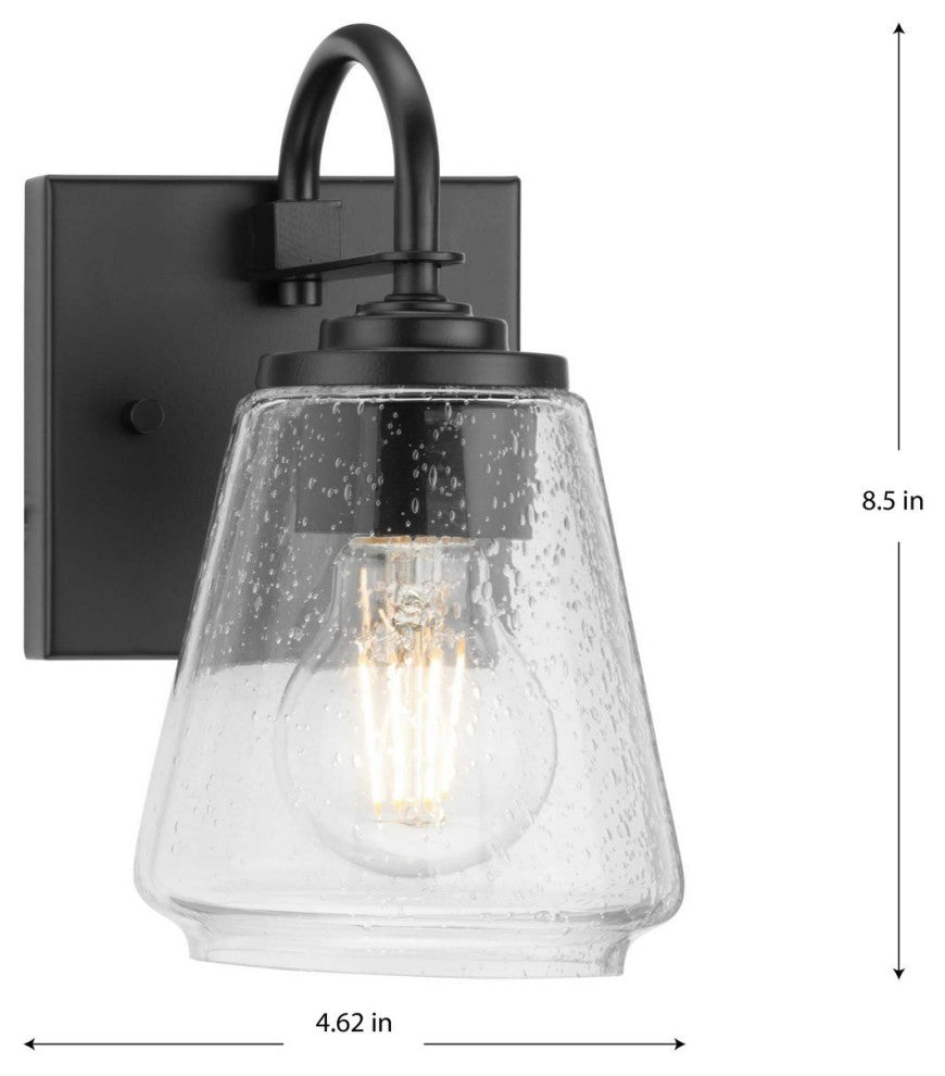 Martenne Collection 1-Light Matte Black Modern Farmhouse Vanity Light