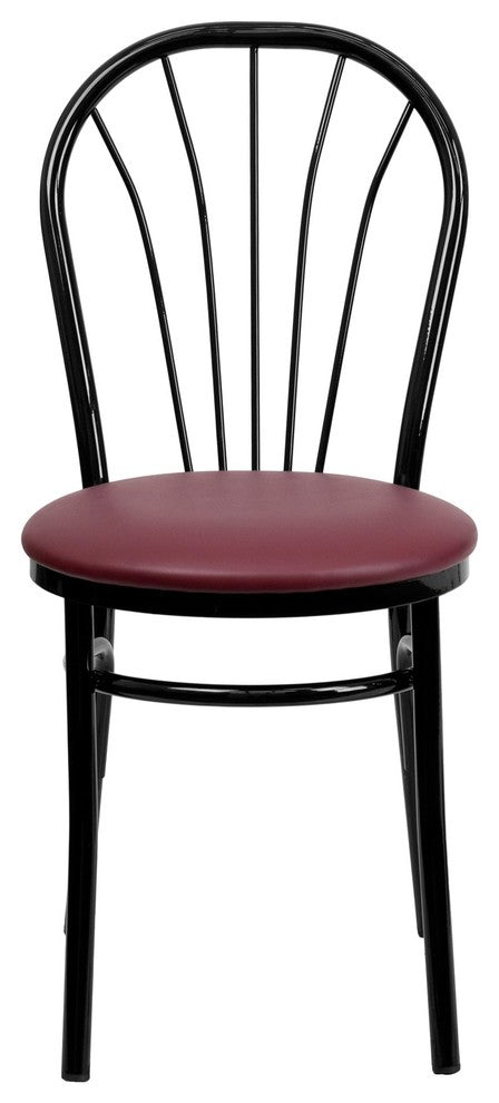Flash Furniture HERCULES Series Fan Back Metal Chair, Burgundy Vinyl Seat