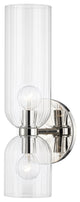 Sayville 2-Light Wall Sconce Polished Nickel Finish Clear Glass