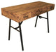 3 Drawers Writing Desk, Rustic Oak and Black Finish