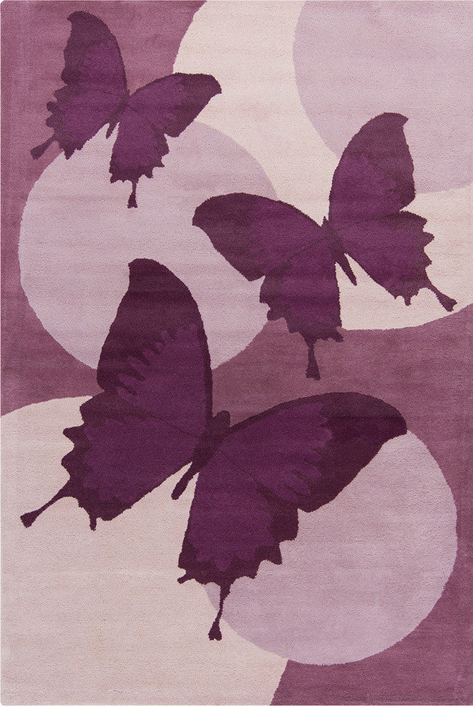 Allie Butterfly Contemporary Area Rug