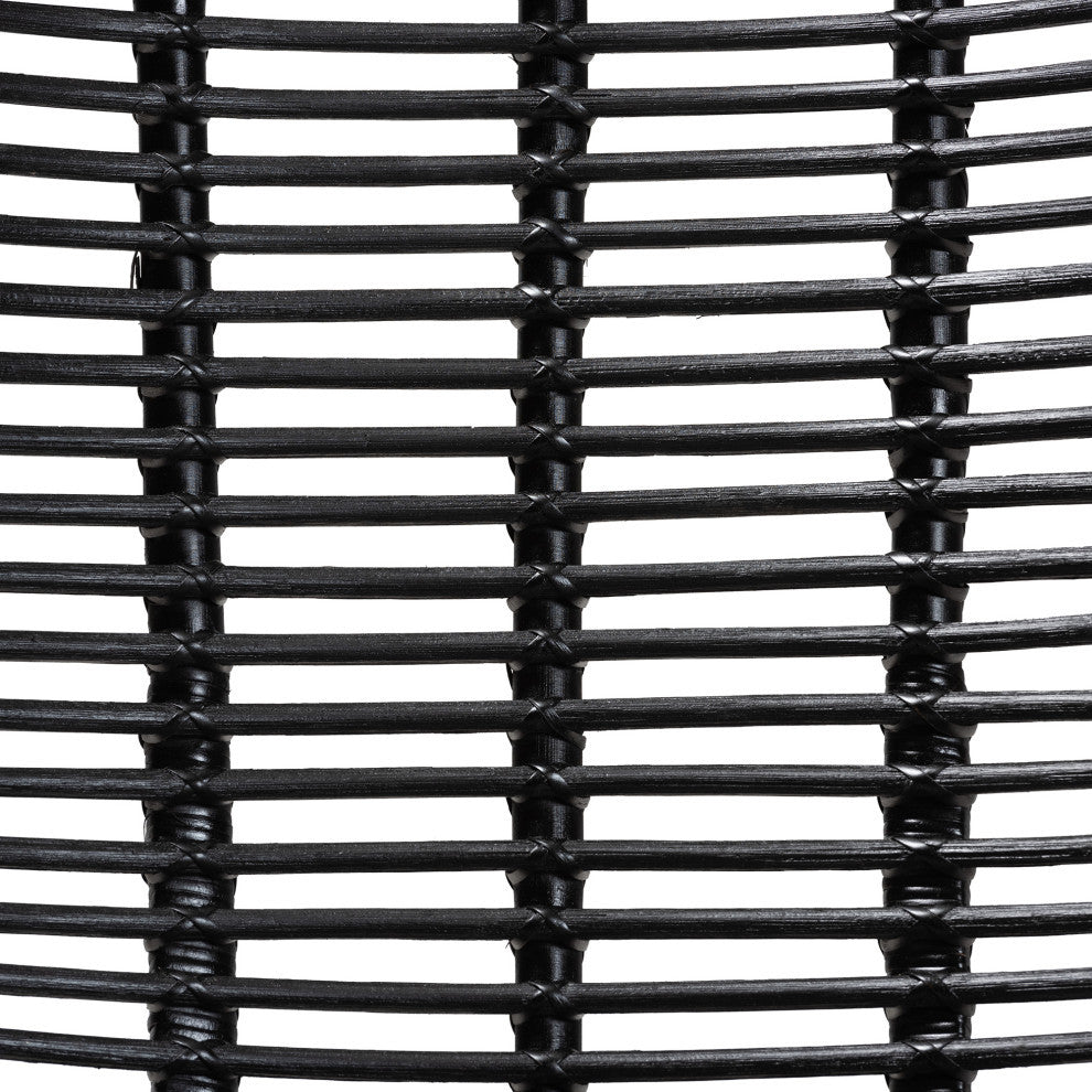 Alexa Rattan Accent Chair, Black