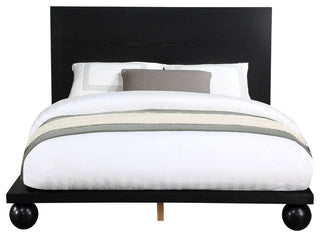 Kent Solid Ash Wood Bed, Black, King