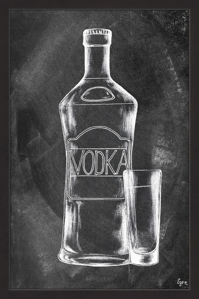 "Vodka on Chalkboard" Framed Painting Print, 16"x24"
