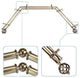 Twist 13/16" Bay Window Double Curtain Rod, 20"-36", 38"-72", Antique Brass