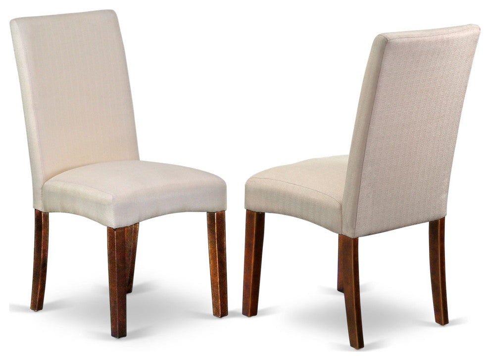 7Pc Rectangle 42/54" Dining Table, 6 Parson Chair, Mahogany Finish Leg