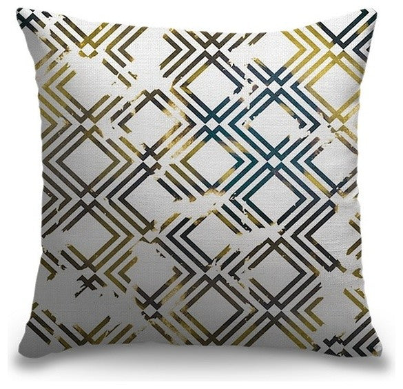 "Geometric Gold" Outdoor Pillow 20"x20"