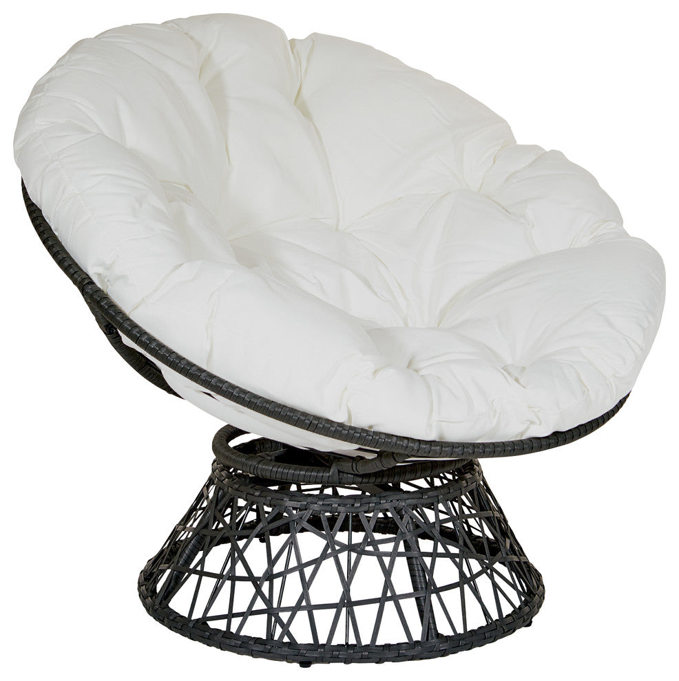 Papasan Chair, White/Black