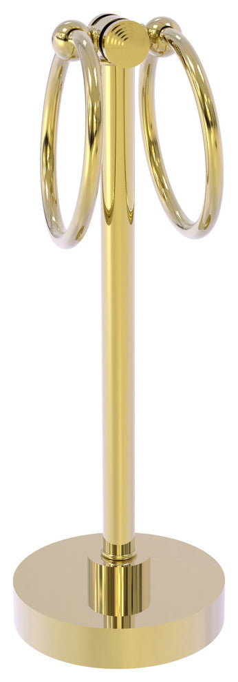 Southbeach Vanity Top 2 Towel Ring Guest Towel Holder, Unlacquered Brass
