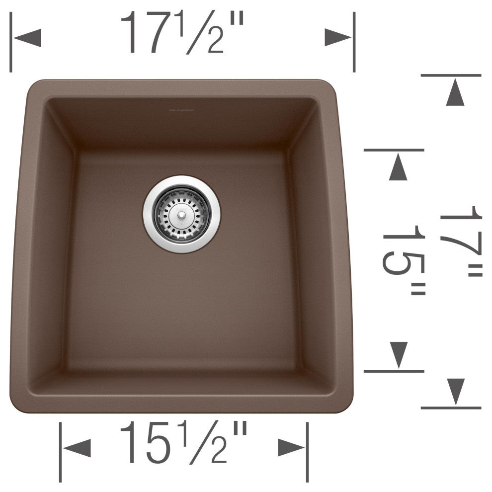 Blanco 440081 Performa 17-1/2" Undermount Single Basin SILGRANIT - Volcano Gray