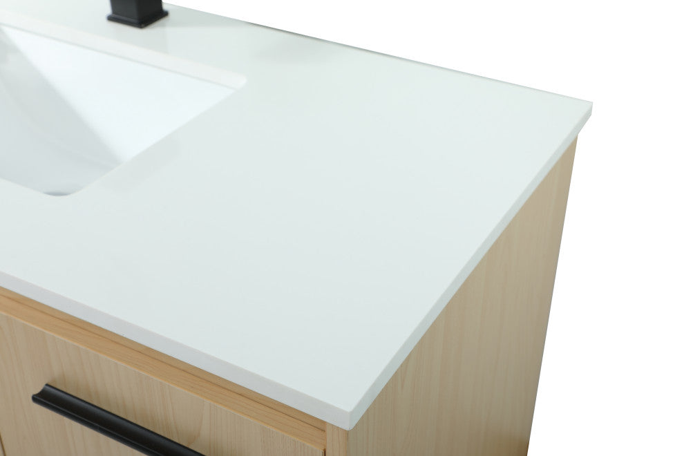 Phoebe Single Bathroom Vanity, Maple, 40", Without Backsplash