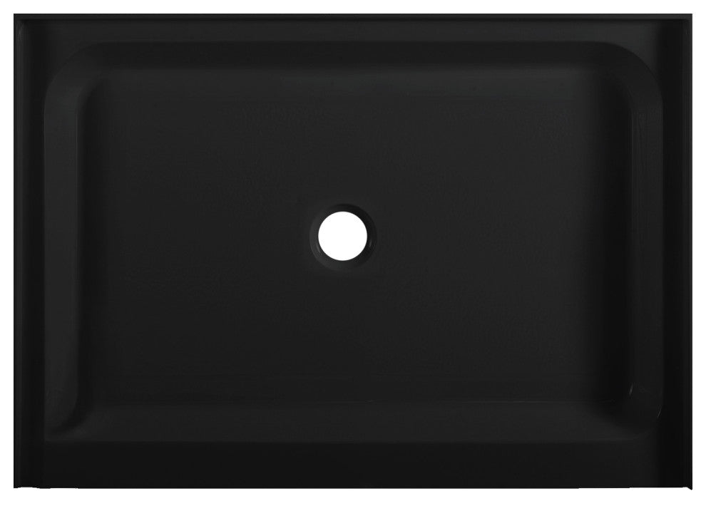 Voltaire 48"x36" Acrylic Black, Single-Threshold, Center Drain, Shower Base