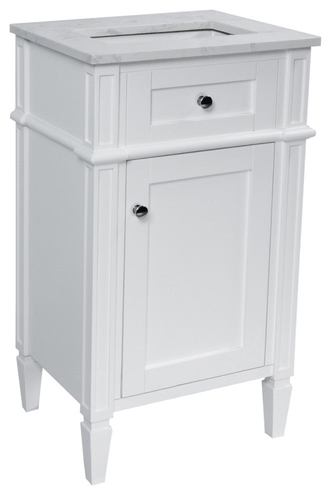 Hailey 20" Bathroom Vanity, Engineered Marble Top, White