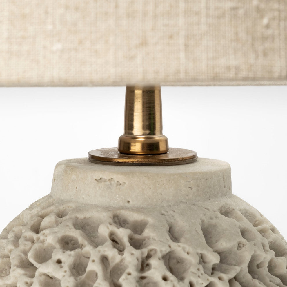 Coastal Beige Faux Coral Table Lamp