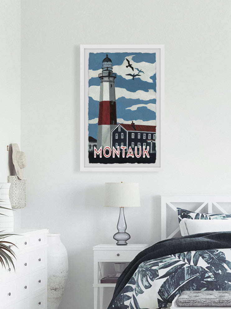 "Montauk Lighthouse" Framed Painting Print, 16x24