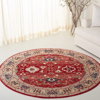 Safavieh Lauren Ralph Lauren Collection LRL1293 Rug, Red/Beige, 6'7" Round