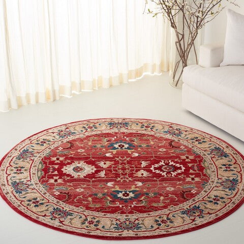 Safavieh Lauren Ralph Lauren Collection LRL1293 Rug, Red/Beige, 6'7" Round