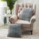 Shar Pei Faux Fur Pillow Shell 2pcs Set, Silver, 20" X 20"
