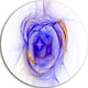 Blue Bright Star Nebula, Abstract Digital Art Disc Metal Wall Art, 11"