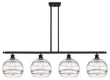 Ballston-Rochester 4-Light 49" Stem Island Light, Matte Black, Clear