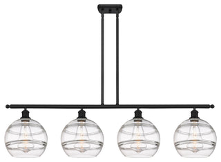 Ballston-Rochester 4-Light 49" Stem Island Light, Matte Black, Clear