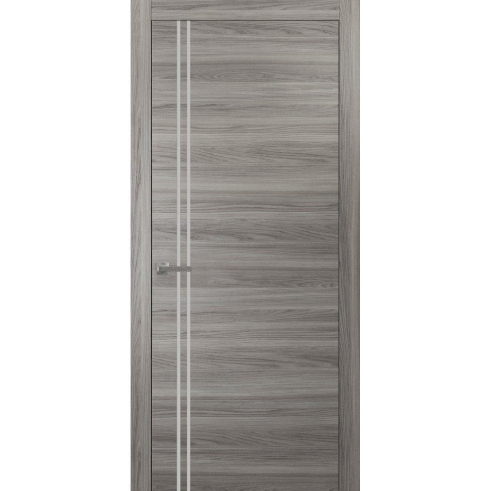 Solid French Door 24 x 96 | Planum 0310 Ginger Ash with| Bathroom