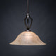 Zilo Pendant, Dark Granite, 20" Italian Marble Glass