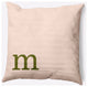 18" x 18" Modern Monogram Indoor/Outdoor Polyester Throw Pillow, Olive