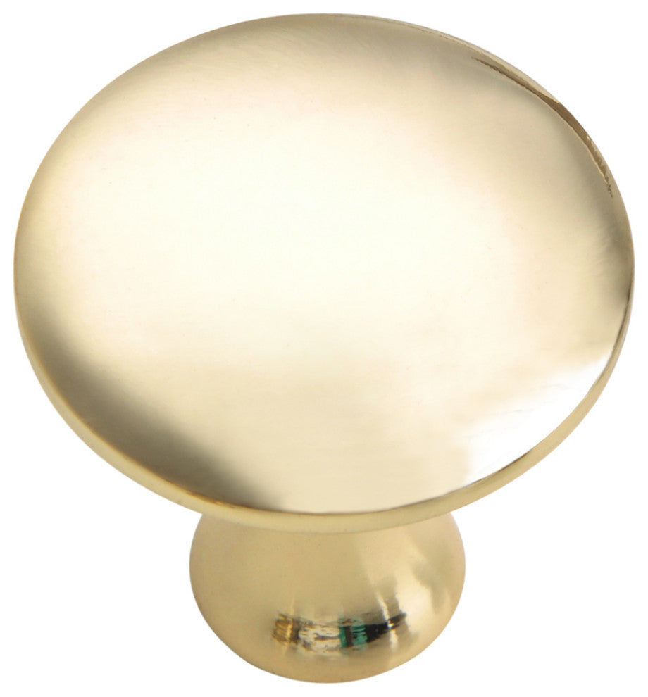 Utopia Alley Charlton Cabinet Knob, 1.2" Diameter, Polished Gold, 5 Pack