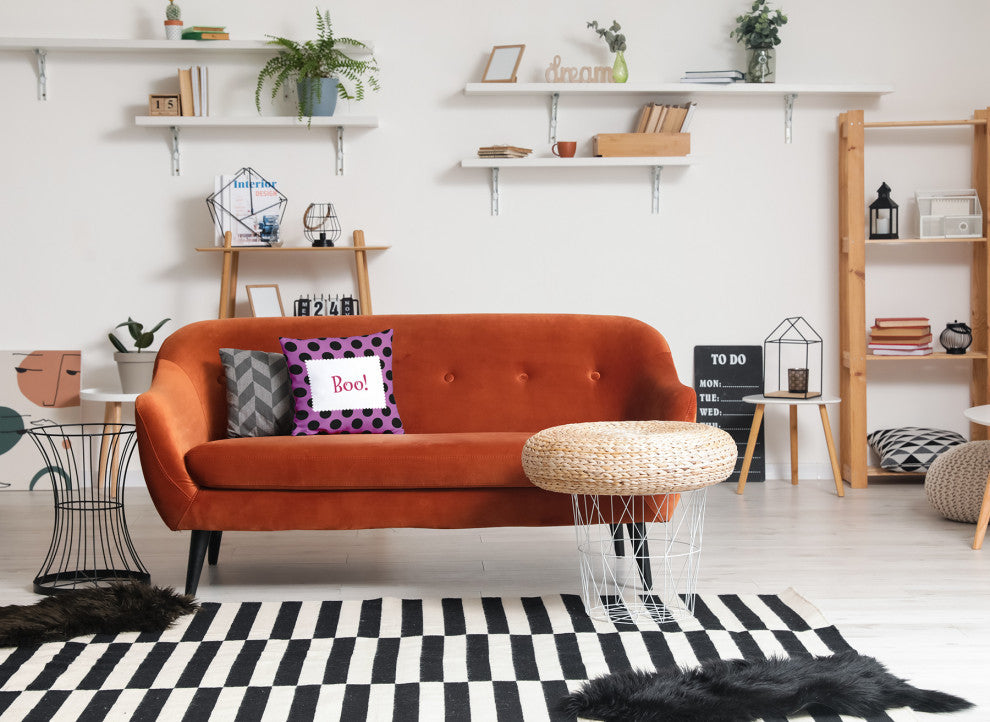Halloween Boo Dots Accent Pillow, Orchid, 26"x26"