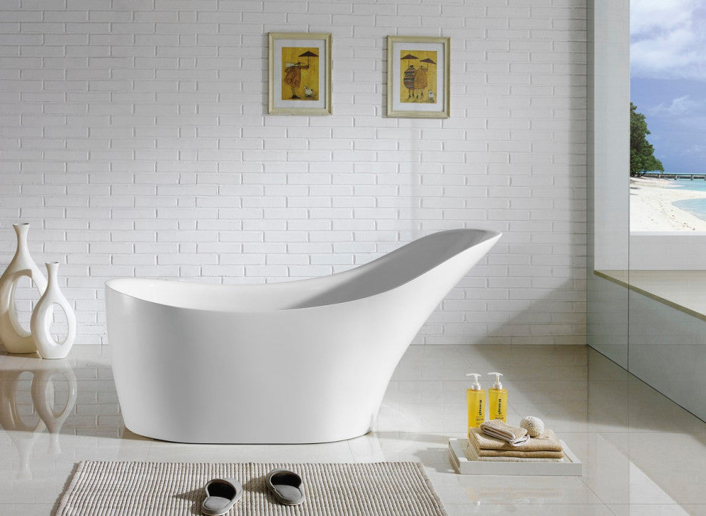 Kube Victorian 67'' Free Standing Bathtub, White