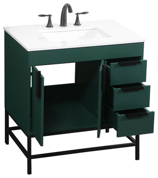 Home Living 22" Modern Green-Light Bathroom Vanity