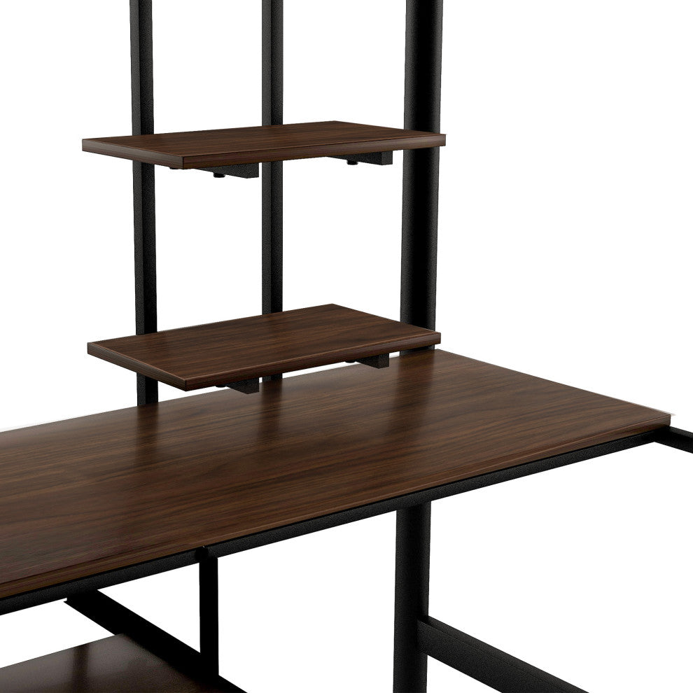 Gewnee Loft Bed with Desk and Shelf