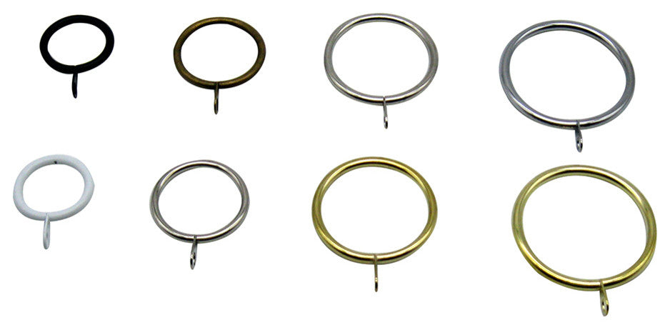 Metal Rings with Eyelet Set of 20, Polished Chrome, 1" Dia