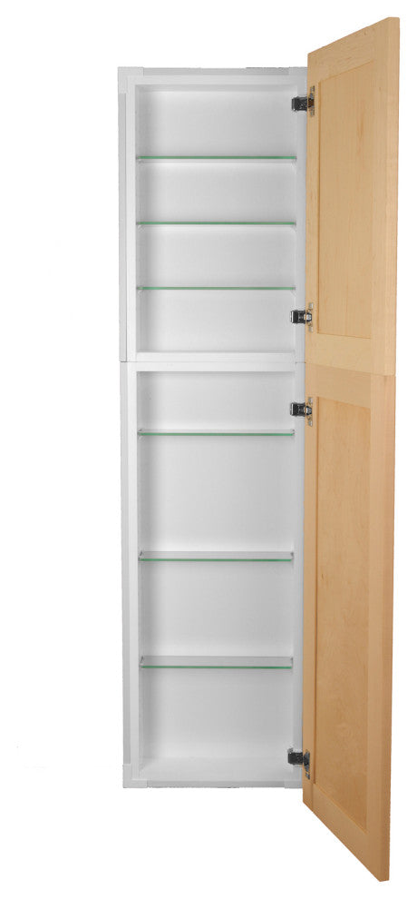 Fruitville Shaker Style Frameless Recessed Wood Pantry Cabinet, 14x68, Unfinished