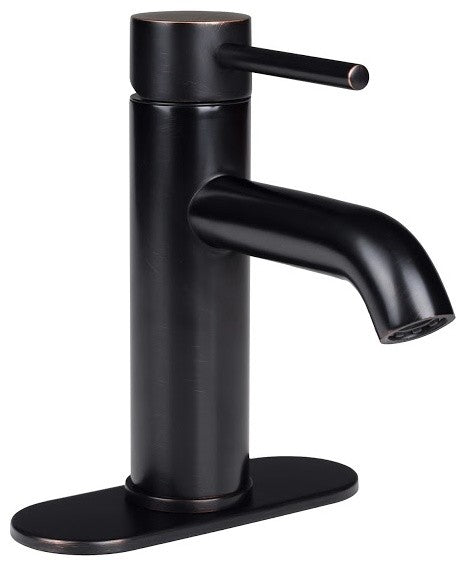 European Single Post Bathroom Faucet with Deck Plate Oil Rubbed Bronze