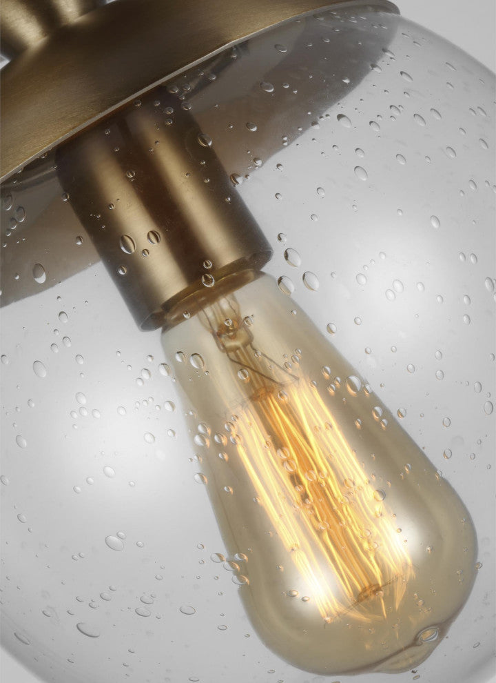 Leo 1-Light Wall/Ceiling Semi-Flush Mount, Satin Brass