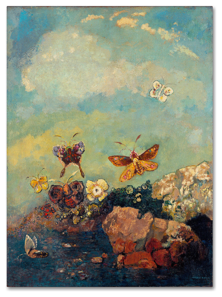 Odilon Redon 'Butterflies' Canvas Art, 32 x 24