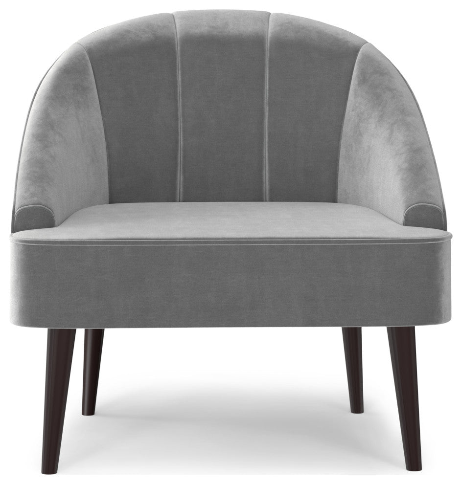 Harrah Accent Chair, Velvet fabric, Smoky Grey