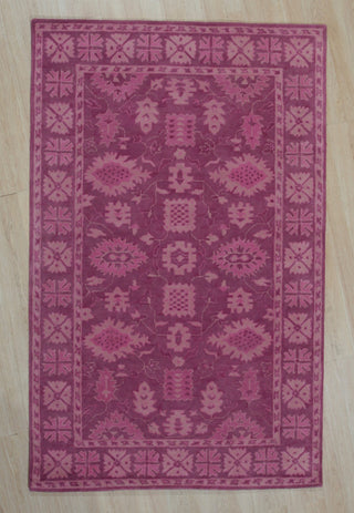 EORC Pink Hand-Tufted Wool Overdyed Rug, 7'9x9'9