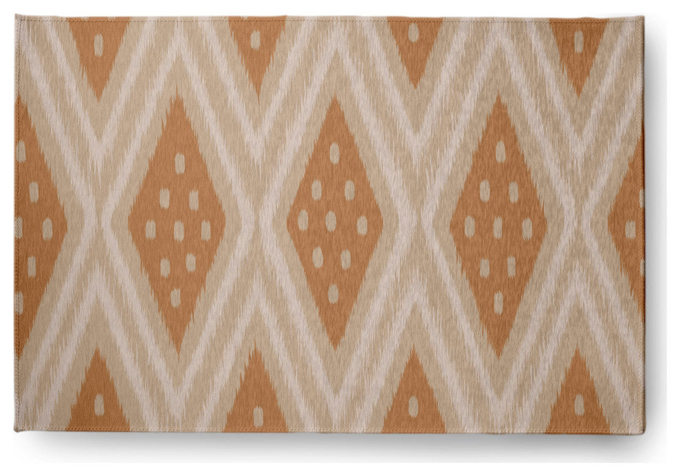 Diamond & Dots Soft Chenille Area Rug, Brown, 2'x3'