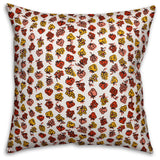 Red Fruit Pattern Outdoor Throw Pillow, 16"x16"