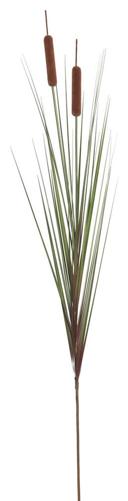 24" Grass With 5 Cattails Potted