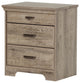 South Shore Versa Nightstand With Charging Station And Drawers, Weathered Oak