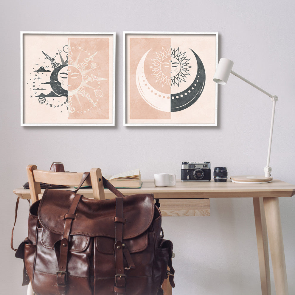 Celestial Sun Moon Stars Planets Astrology Motif, 2pc, each 24 x 24