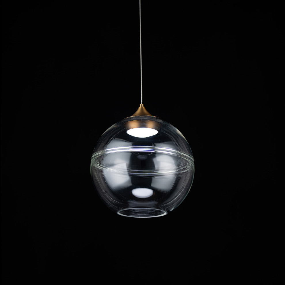 Bistro LED 3000K, Aged Brass, 10" Pendant, 1-Light