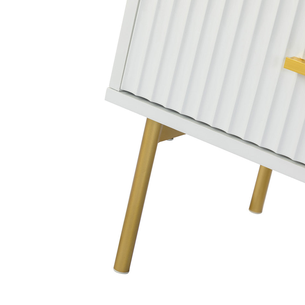 Contemporary Classic 2-Drawer Nightstand, Set of 2, White