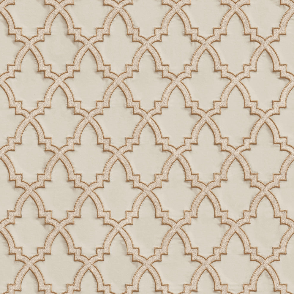 Geometric Textured Wallpaper, Trellis Pattern, Beige Gold, 1 Roll