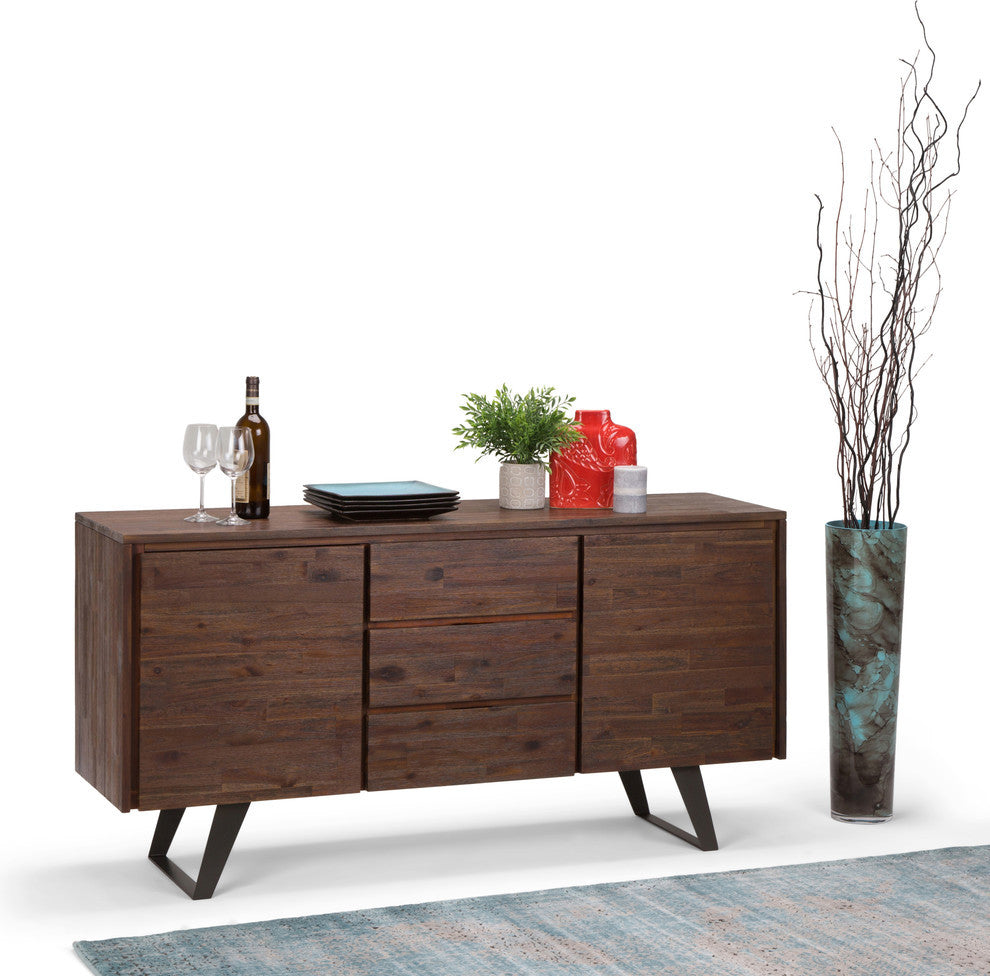 Lowry Sideboard Buffet, Distressed Charcoal Brown